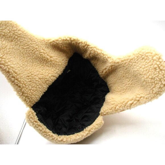 Canvas Tan Fleece Lined Trapper Bomber Hat Earflap Quilted Outdoor Snap Closure - Picture 5 of 9